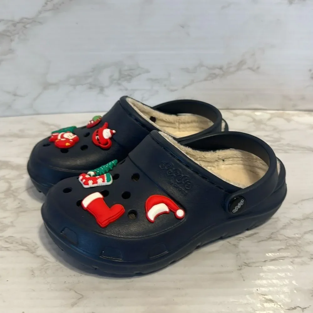 Crocs jibbets Christmas Santa theme sandals clogs shoes size 11